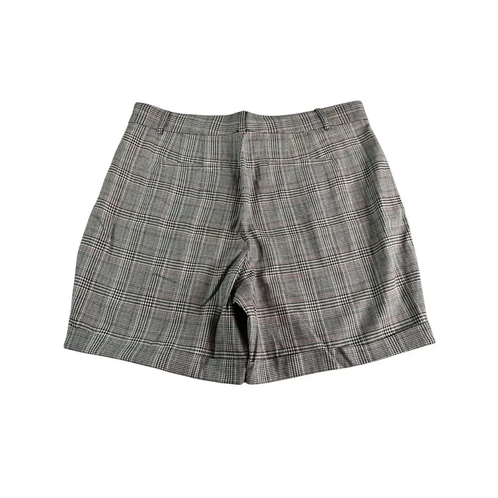 FRAME Relaxed Shorts Size 16 NWT $295 Plaid Wool Blend Pleated High Rise